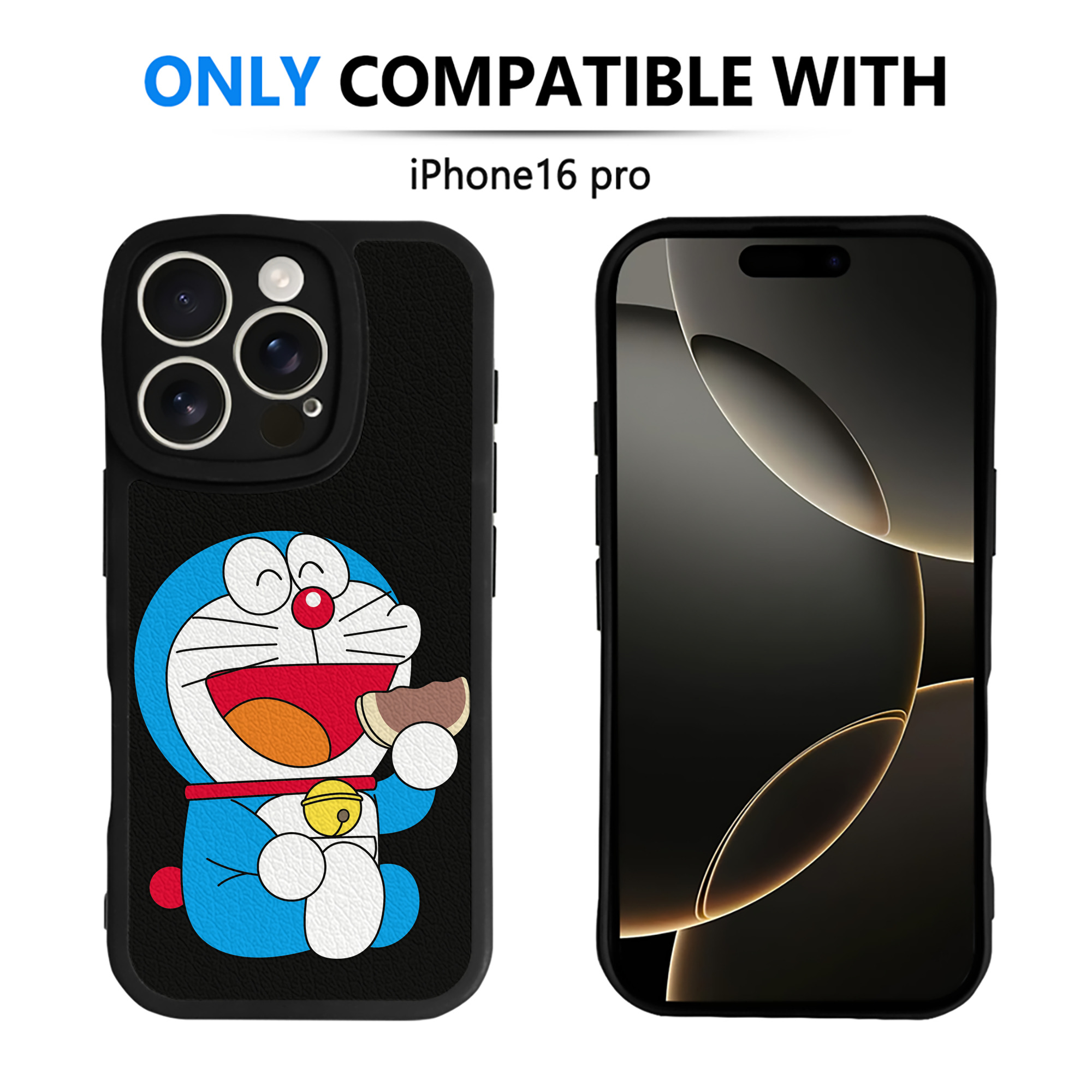 （画像用） ドラえもん Doraemon 【iPhone 16シリーズ対応】シリコンスマホケース（レザー調） 材質：シリコン